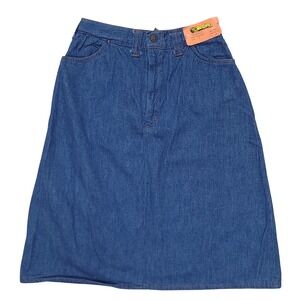 Destiny RAGNASTY Vintage 80s High‎ Waisted Denim Midi Skirt Blue Cotton Size 9